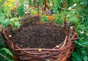 Compost Heap in Pretty Garden Setting